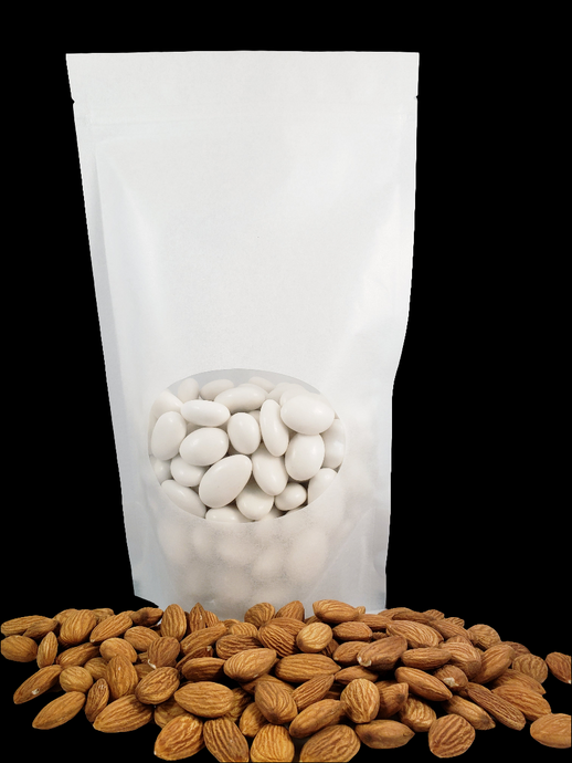 Sugared Half Almond Confetti Candy - White 1 lbs