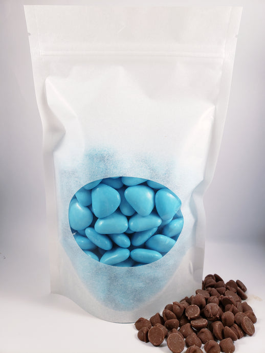 Amorini Dark Chocolate Center Candy Confetti - Blue 1 lbs