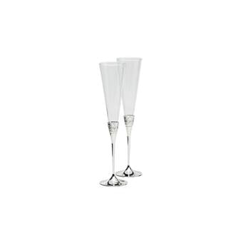 With Love Silver Toasting Flutes, Pair